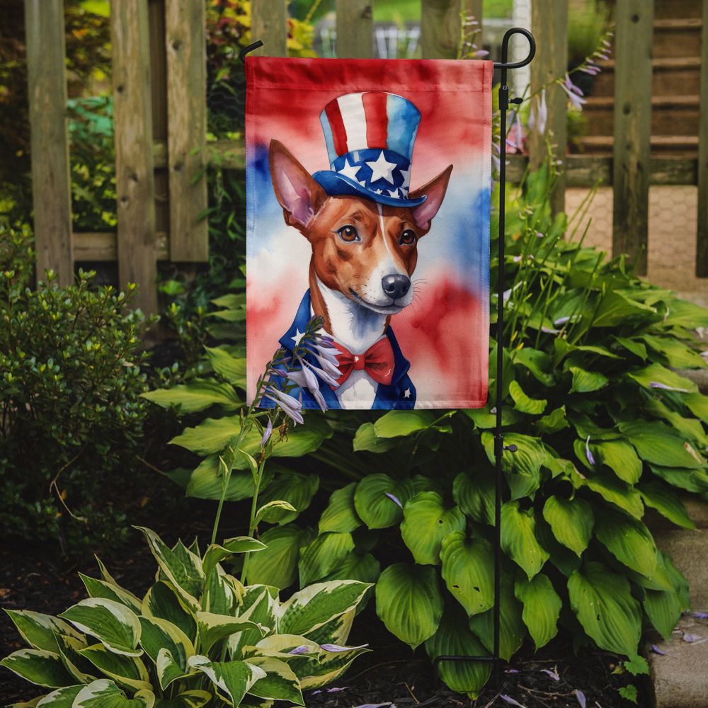 Basenji Patriotic American Garden Flag Mailbox Flag Decorative Yard Flag Banner Outside Patio Artwork Yard Flower Beds, Garden Size, Multicolor