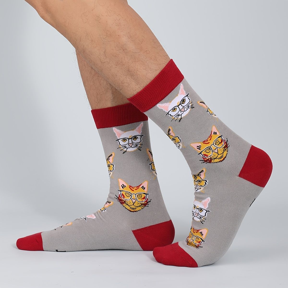 Funny Unisex Cat Print Socks - Perfect Christmas Gift for Men and Women