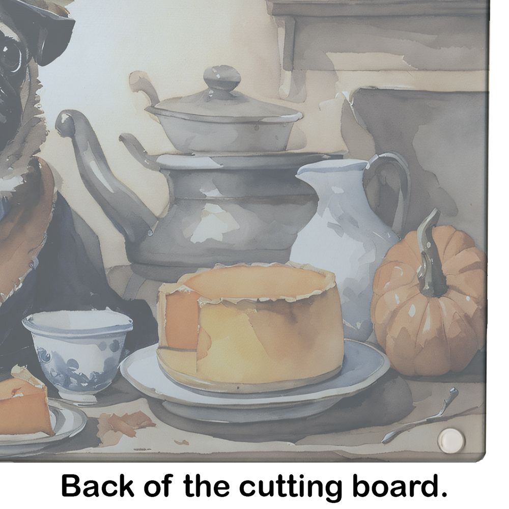 NEW Pug Fall Kitchen Pumpkins Glass Cutting Board Decorative Tempered Glass Kitchen Cutting and Serving Board Large Size Chopping Board