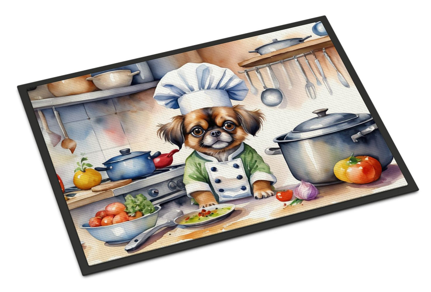 NEW Tibetan Spaniel The Chef Doormat Front Door Mat Indoor Outdoor Rugs for Entryway, Non Slip Washable Low Pile, 18H X 27W