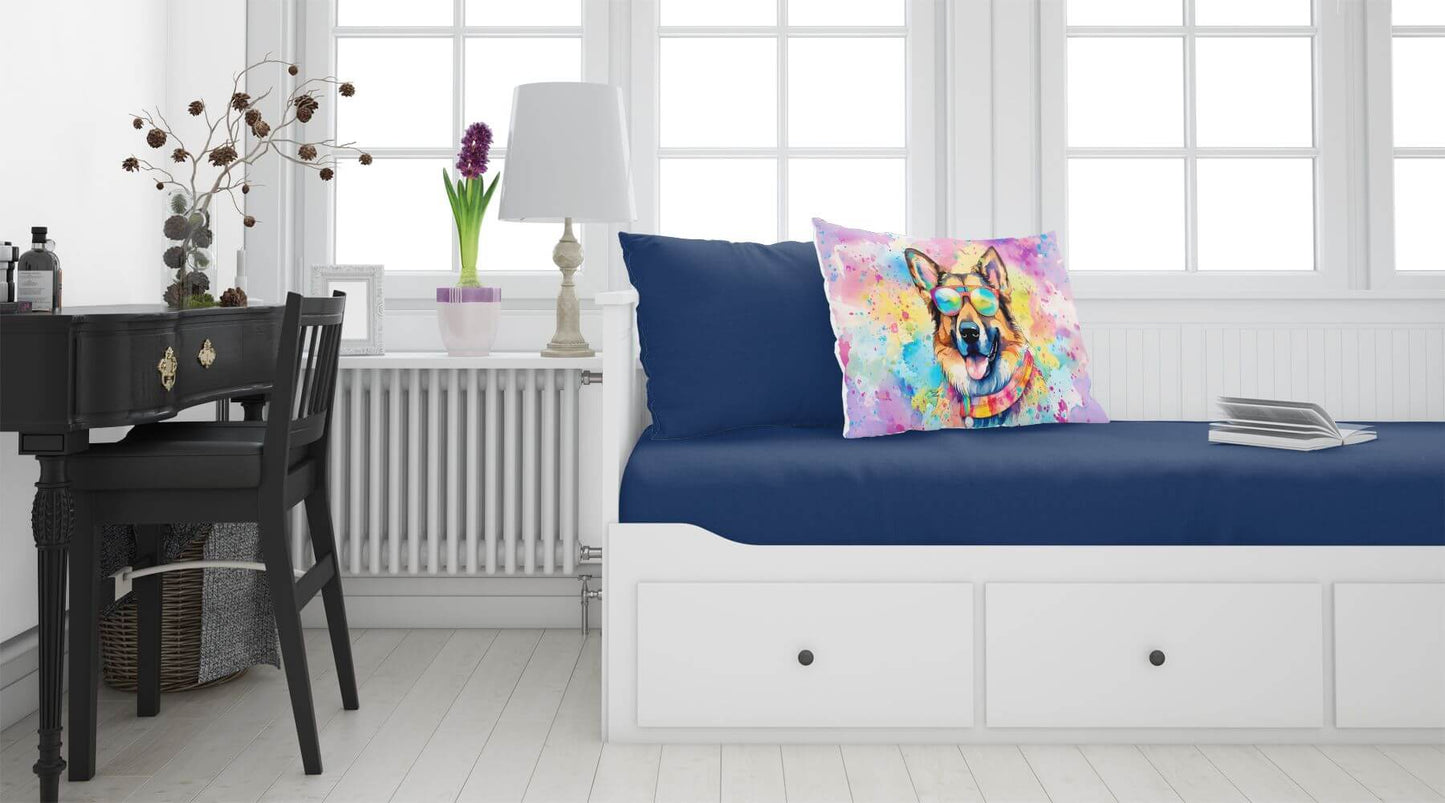 German Shepherd Hippie Dawg Standard Pillowcase Lightweight Super Soft Easy Care Decorative Artwork Pillowcase, Standard