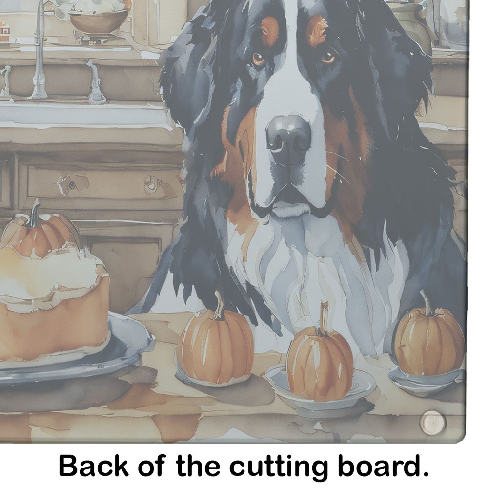 NEW Bernese Mountain Dog Fall Kitchen Pumpkins Glass Cutting Board Decorative Tempered Glass Kitchen Cutting and Serving Board Large Size Chopping Board