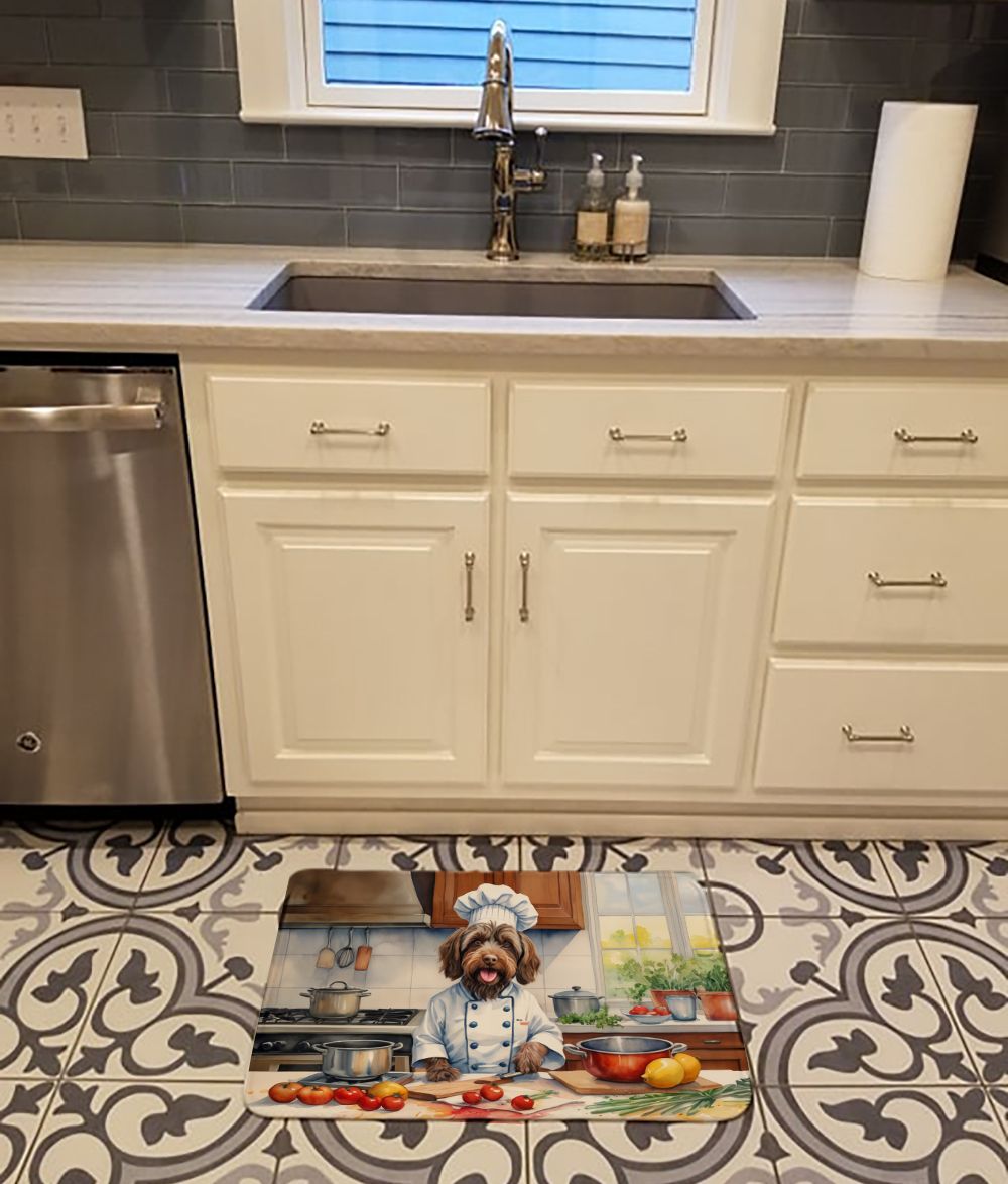 Wirehaired Pointing Griffon The Chef Memory Foam Kitchen Mat Machine Washable Anti-Fatigue Mat Cushion Comfort Bath Mat or Kitchen Rug