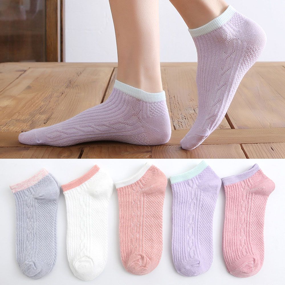 5Pairs Lot Cute Women Short Socks Boat Chaussette Femme Skarpety Cotton Ankle Meias Sock Female Breathable Calcetines Mujer
