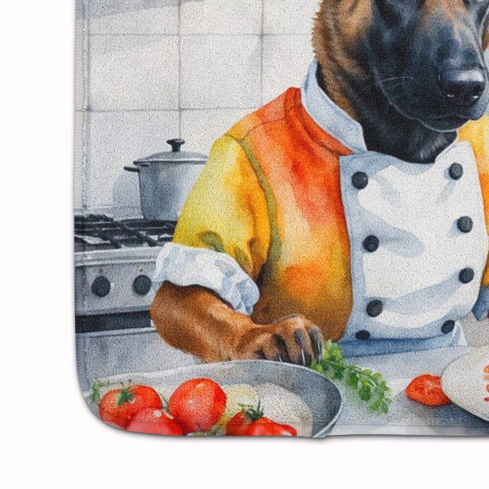 Belgian Malinois The Chef Memory Foam Kitchen Mat Machine Washable Anti-Fatigue Mat Cushion Comfort Bath Mat or Kitchen Rug