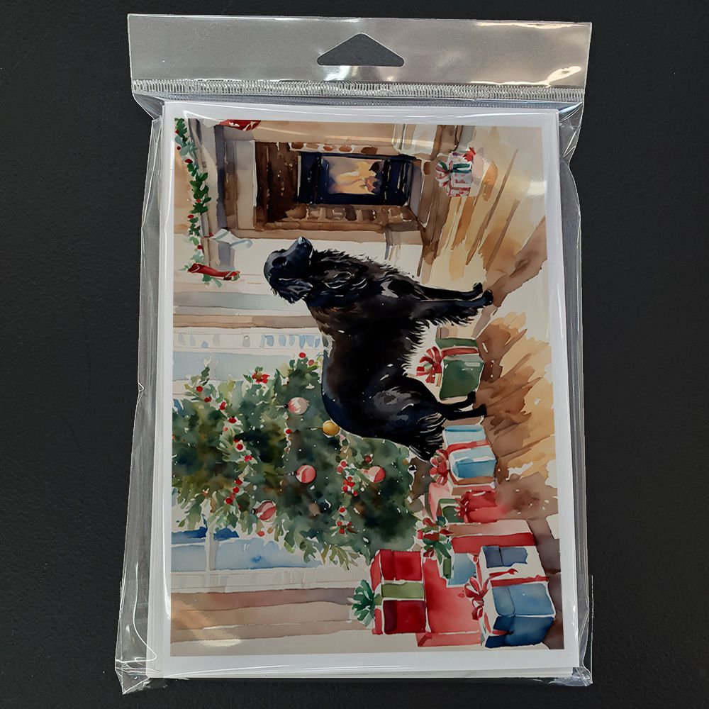 Flat-Coated Retriever Cozy Christmas Greeting Cards Pack of 8 Blank Cards with Envelopes Whimsical A7 Size 5x7 Blank Note Cards