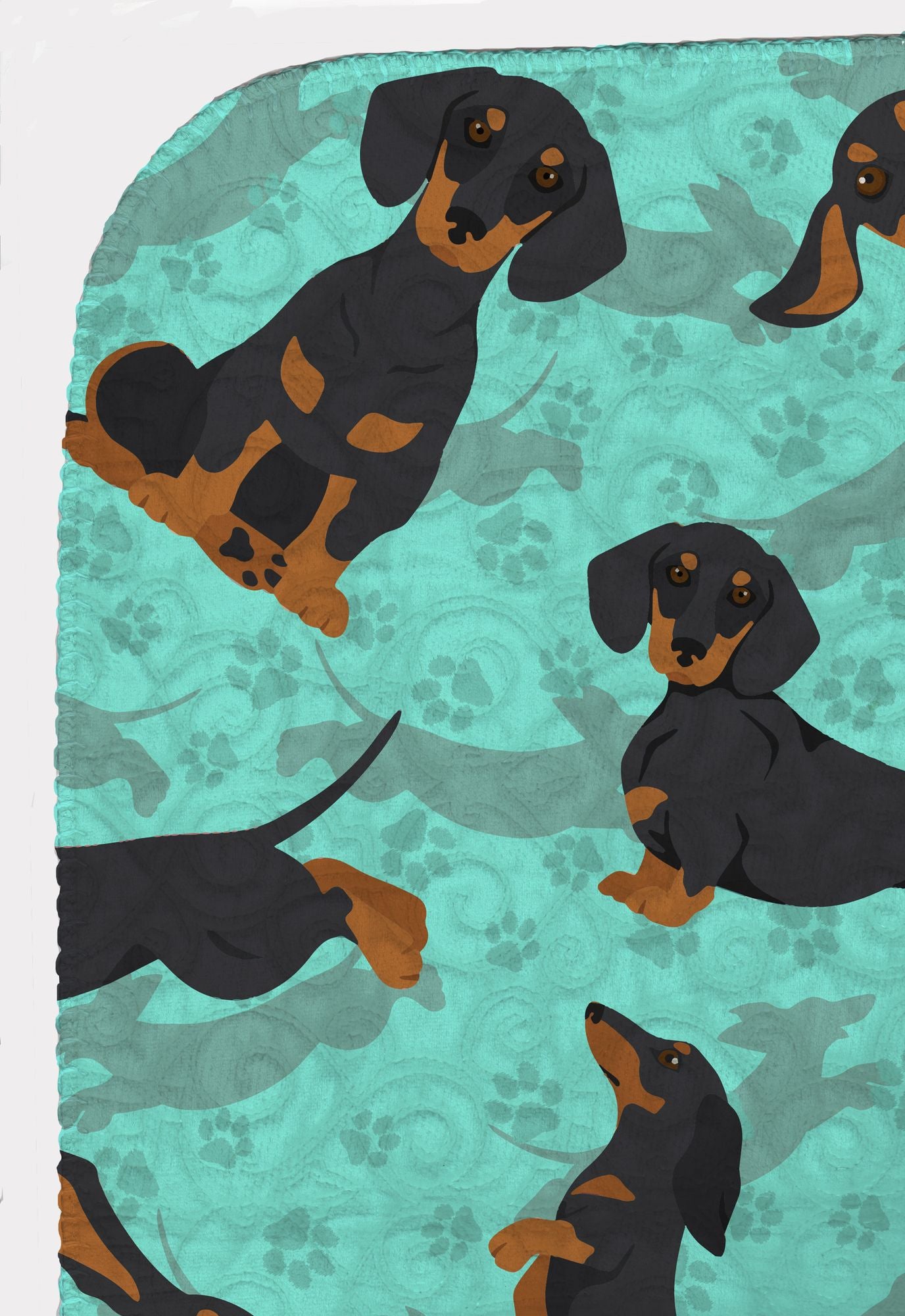 Black and Tan Dachshund Quilted Blanket 50x60 Artwork Pattern Quilted Throw Blanket for Bed, Couch, Sofa, Soft and Lightweight