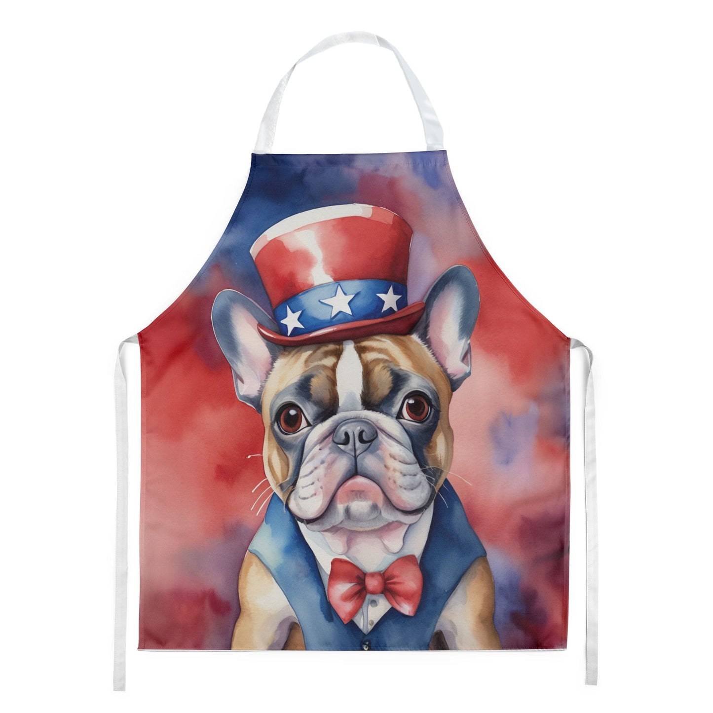 French Bulldog Patriotic American Apron Cooking Kitchen Server Baking Crafts Gardening for Adult Women Men, Unisex, Large, Multicolor