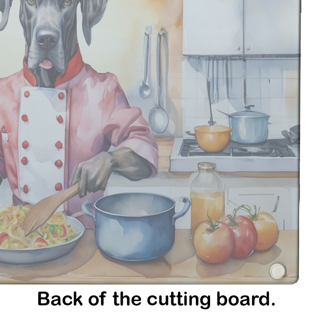 NEW Great Dane The Chef Glass Cutting Board Decorative Tempered Glass Kitchen Cutting and Serving Board Large Size Chopping Board