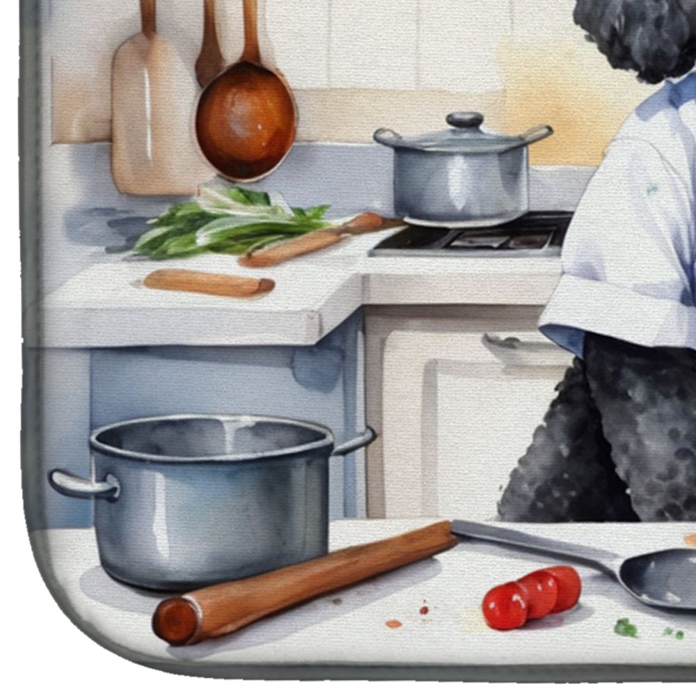 Black Poodle The Chef Dish Drying Mat Absorbent Dish Drying Mat Pad for Kitchen Counter Dish Drainer Mat for Countertop, 14 x 21", Multicolor