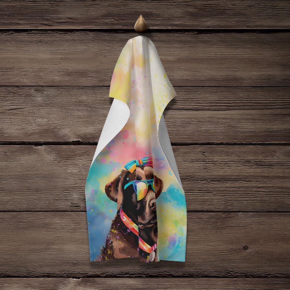 Chocolate Labrador Hippie Dawg Kitchen Towel Dish Cloths Guest Hand Towel Decorative Bathroom Towel for Face,Tea, Dishcloth, Kitchen and Bath