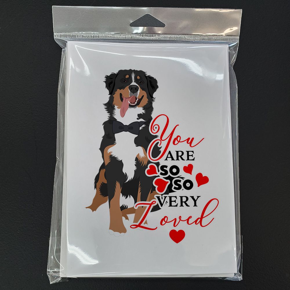 Bernese Mountain Dog #1 so Loved Greeting Cards Pack of 8 Blank Cards with Envelopes Whimsical A7 Size 5x7 Blank Note Cards