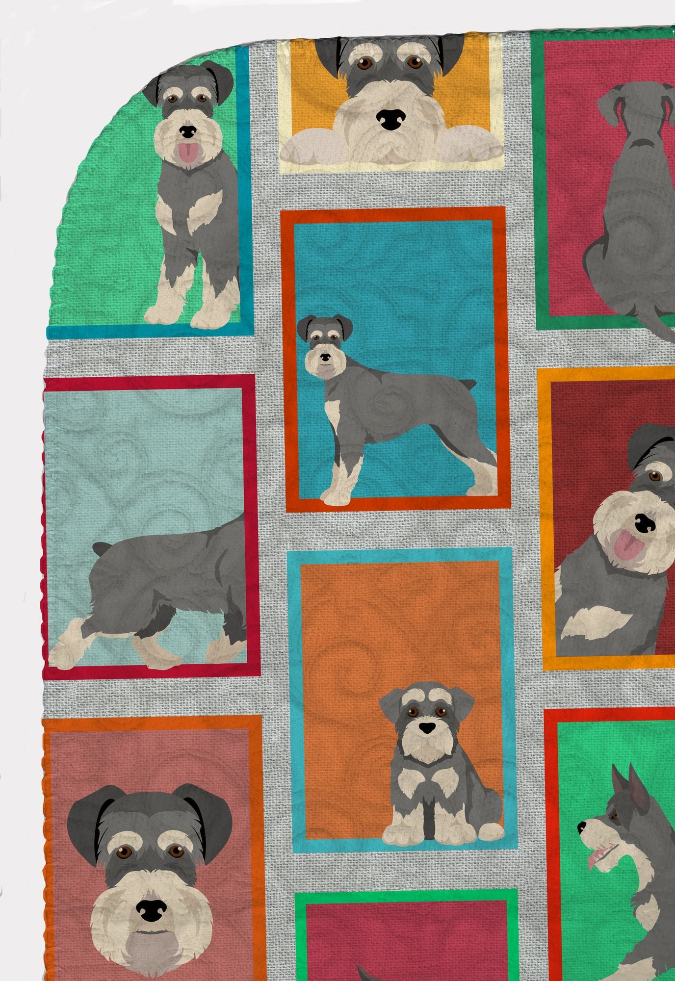 Lots of Schnauzer Quilted Blanket 50x60 Artwork Pattern Quilted Throw Blanket for Bed, Couch, Sofa, Soft and Lightweight