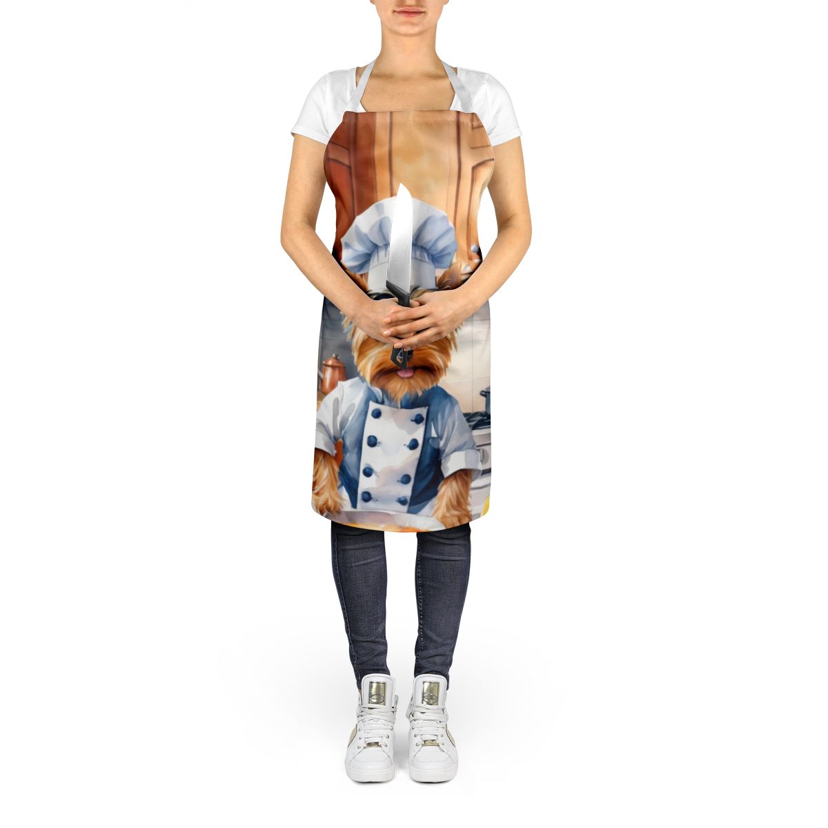 Yorkie Yorkshire Terrier The Chef Apron Cooking Kitchen Server Baking Crafts Gardening for Adult Women Men, Unisex, Large, Multicolor