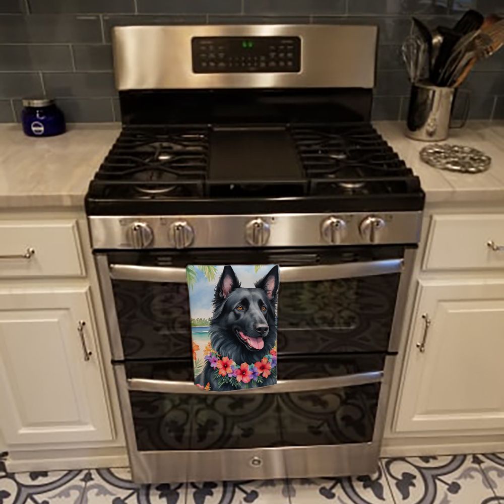 Belgian Sheepdog Luau Kitchen Towel Dish Cloths Guest Hand Towel Decorative Bathroom Towel for Face,Tea, Dishcloth, Kitchen and Bath