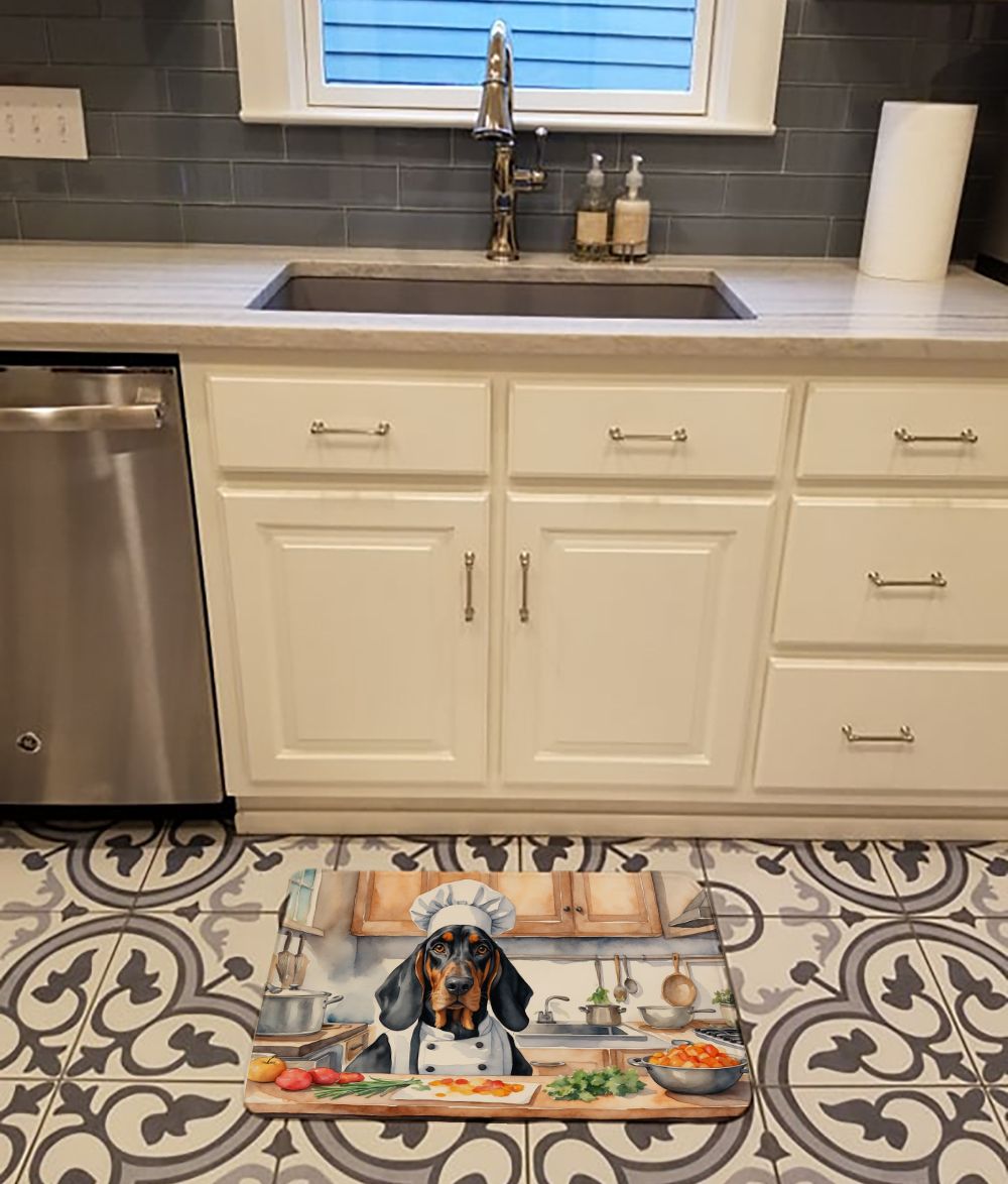 Black and Tan Coonhound The Chef Memory Foam Kitchen Mat Machine Washable Anti-Fatigue Mat Cushion Comfort Bath Mat or Kitchen Rug