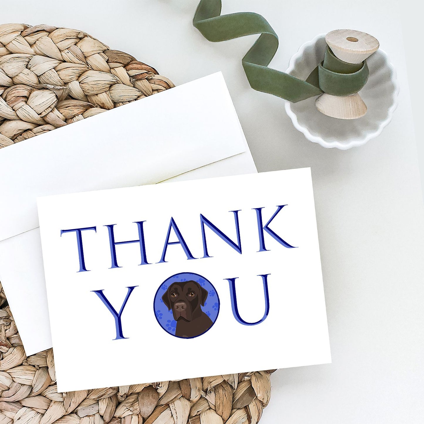 Labrador Retriever Chocolate #1 Thank You Greeting Cards Pack of 8 Blank Cards with Envelopes Whimsical A7 Size 5x7 Blank Note Cards