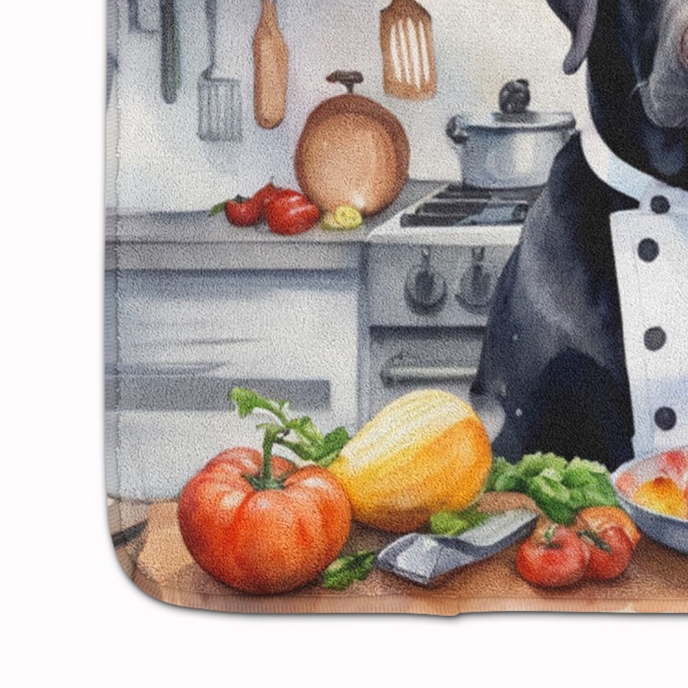 Black Labrador Retriever The Chef Memory Foam Kitchen Mat Machine Washable Anti-Fatigue Mat Cushion Comfort Bath Mat or Kitchen Rug