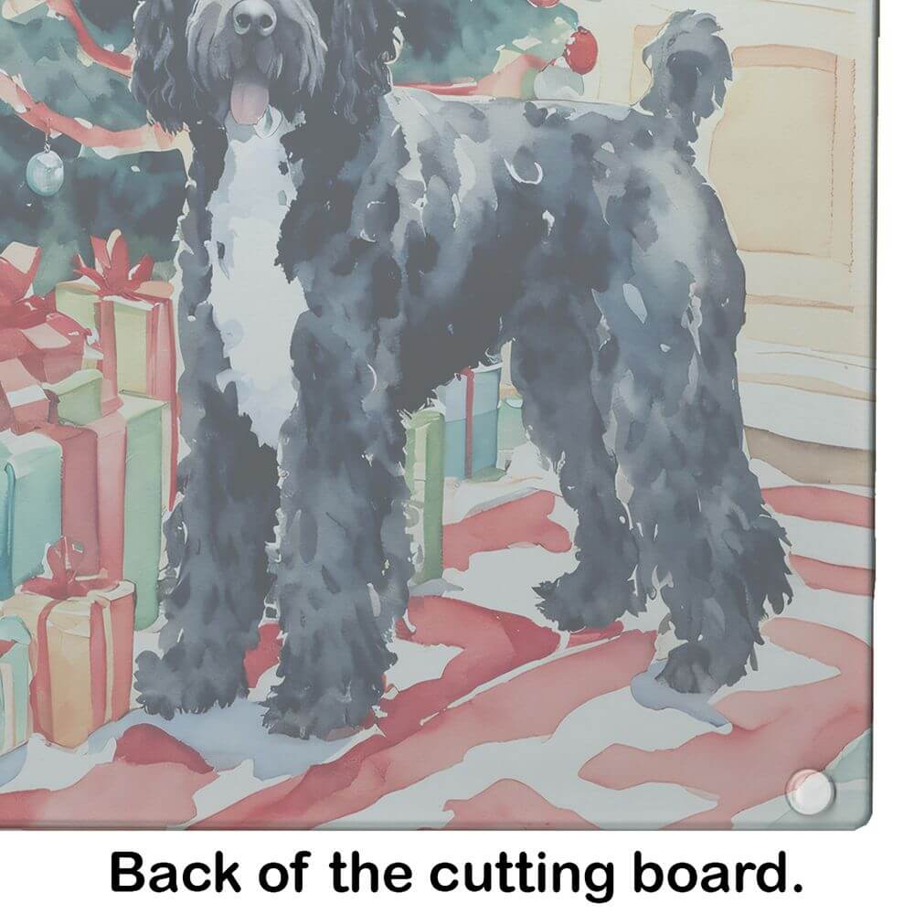 NEW Portuguese Water Dog Cozy Christmas Glass Cutting Board Decorative Tempered Glass Kitchen Cutting and Serving Board Large Size Chopping Board