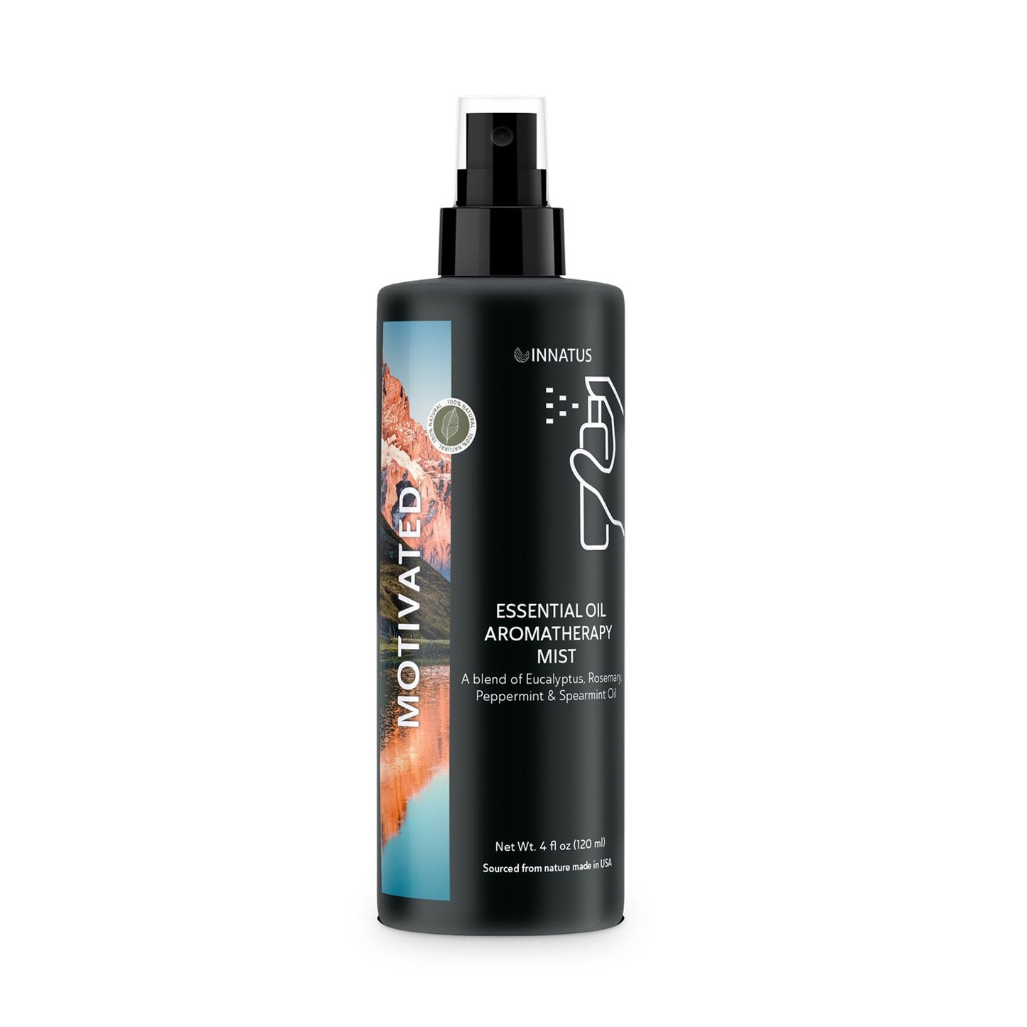 Essential Oil Aromatherapy Motivated Mist – 4oz Energizing Spray for Home, Office, & Car – Natural, Alcohol-Free Essential Oil Blend for Refreshment & Focus "