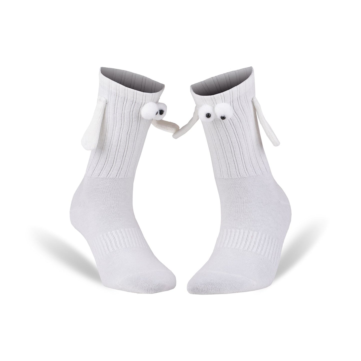 Magnetic Holding Hands Socks with Cartoon Eyes Couples Socks for Valentines Day 1 Pair
