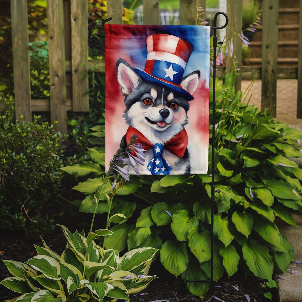 Alaskan Klee Kai Patriotic American Garden Flag Mailbox Flag Decorative Yard Flag Banner Outside Patio Artwork Yard Flower Beds, Garden Size, Multicolor