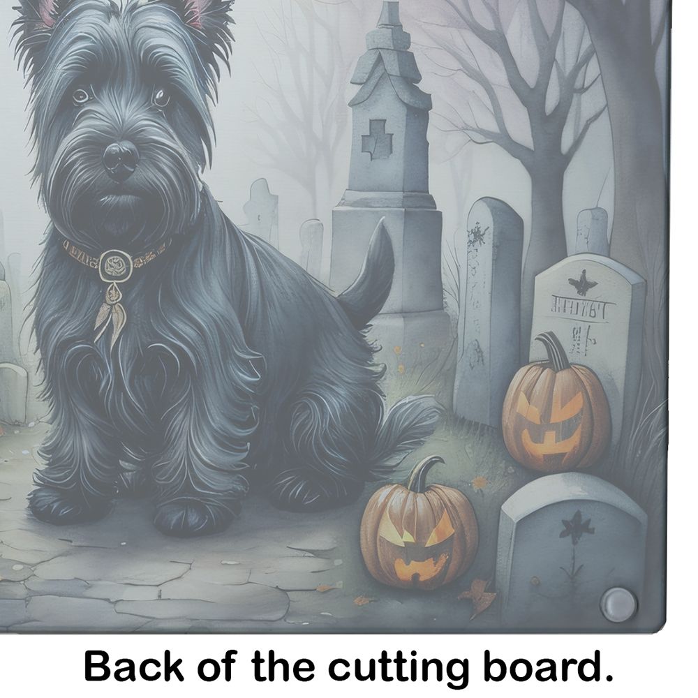 NEW Scottish Terrier Spooky Halloween Glass Cutting Board Decorative Tempered Glass Kitchen Cutting and Serving Board Large Size Chopping Board