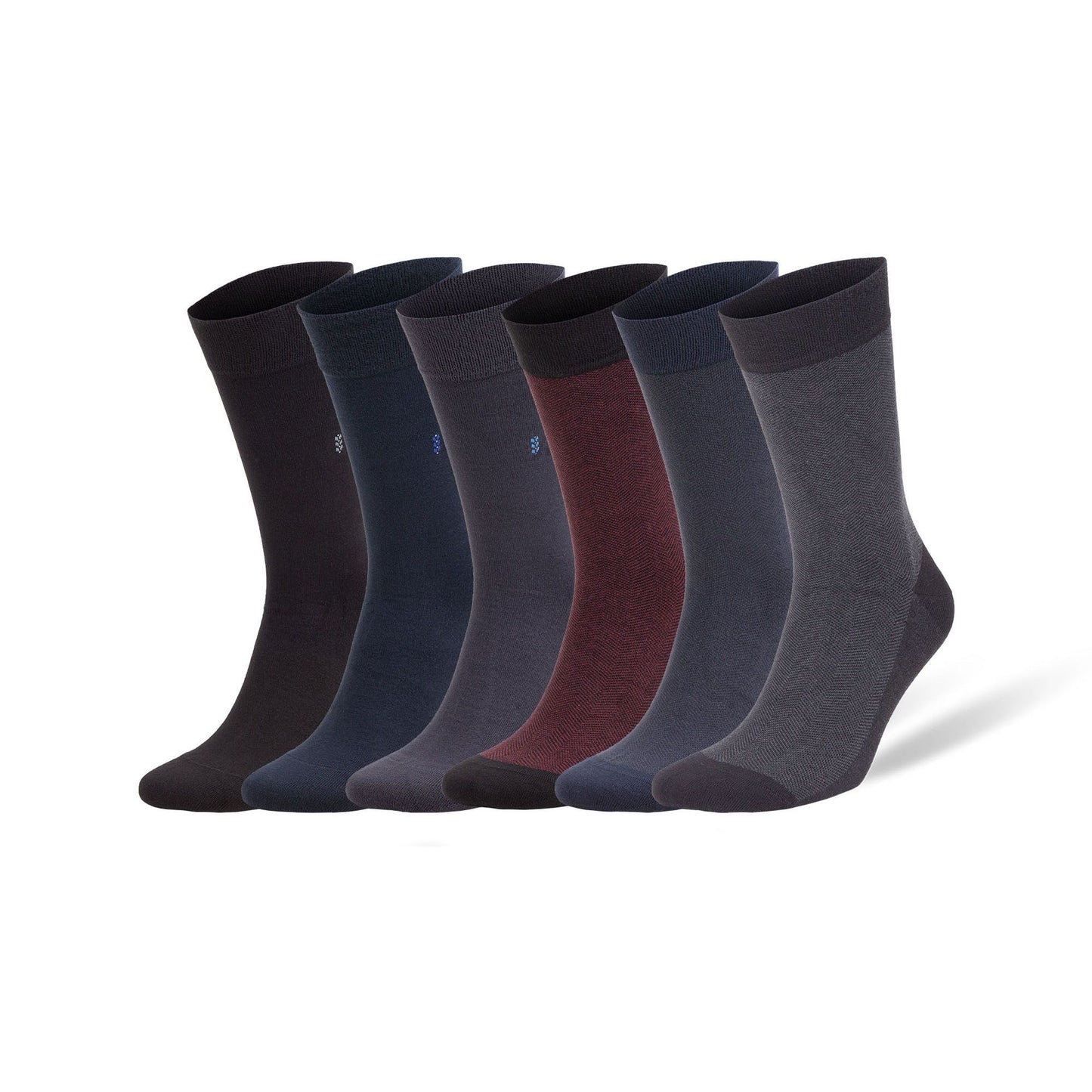 Bamboo Dress Socks for Men Bamboo Fiber Business Trouser Socks 6 Pairs with Gift Box