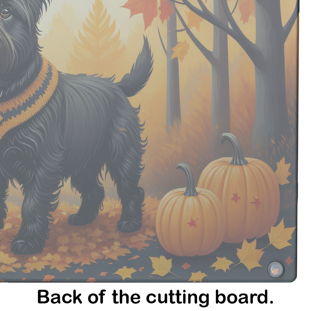 NEW Black Cairn Terrier Fall Glass Cutting Board Decorative Tempered Glass Kitchen Cutting and Serving Board Large Size Chopping Board