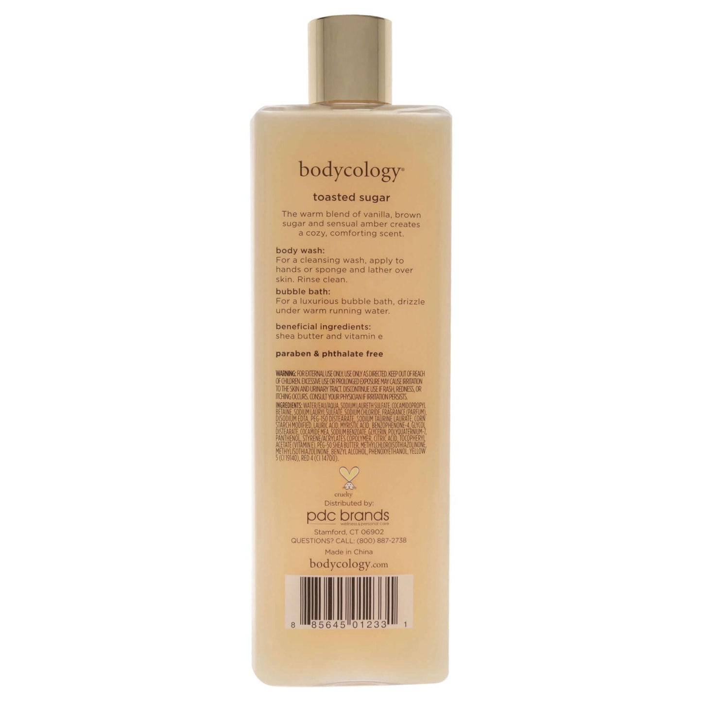 2 in 1 Body Wash and Bubble Bath - Toasted Sugar by Bodycology for Women - 16 oz Body Wash