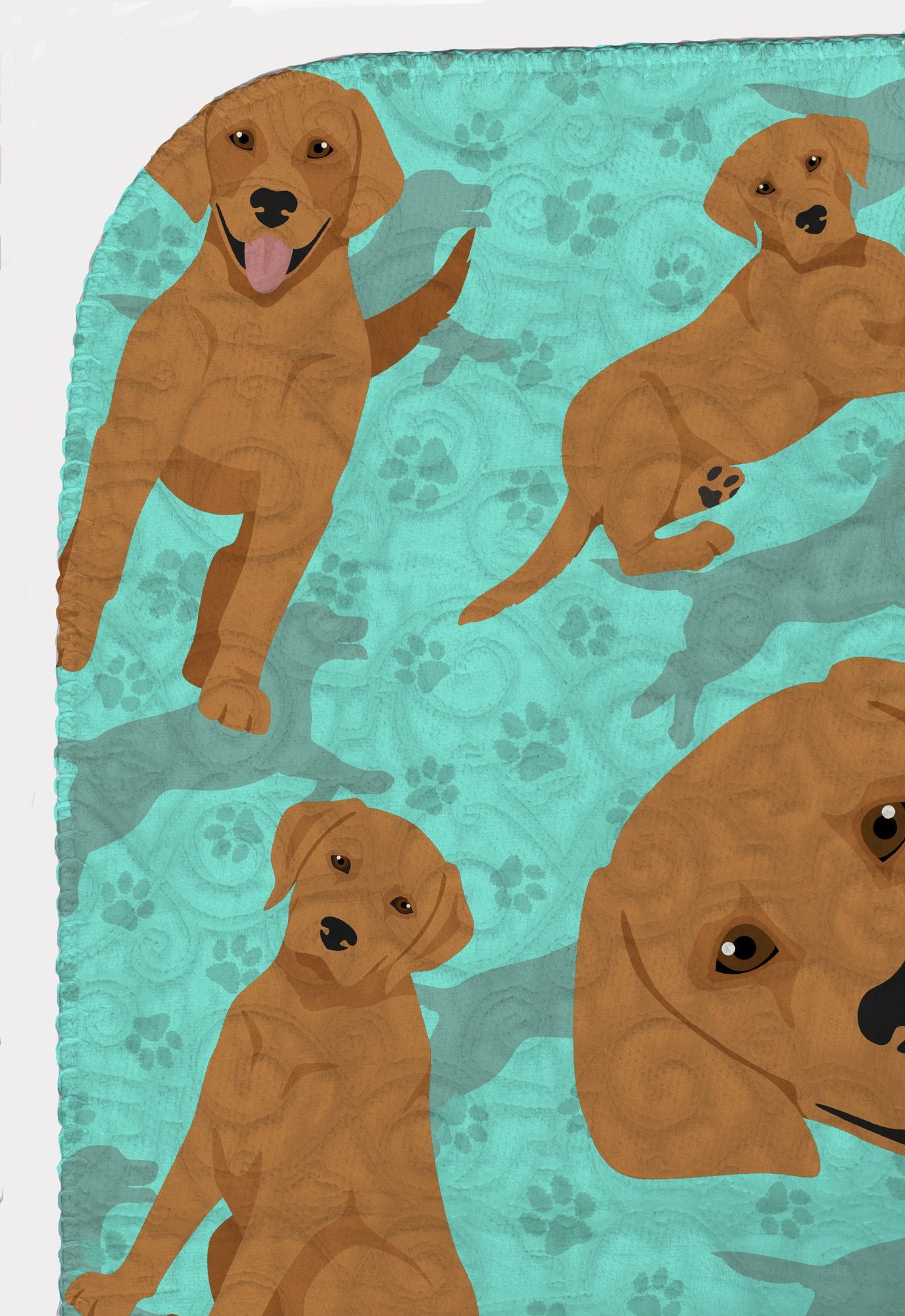 Red Fox Labrador Retriever Quilted Blanket 50x60 Artwork Pattern Quilted Throw Blanket for Bed, Couch, Sofa, Soft and Lightweight