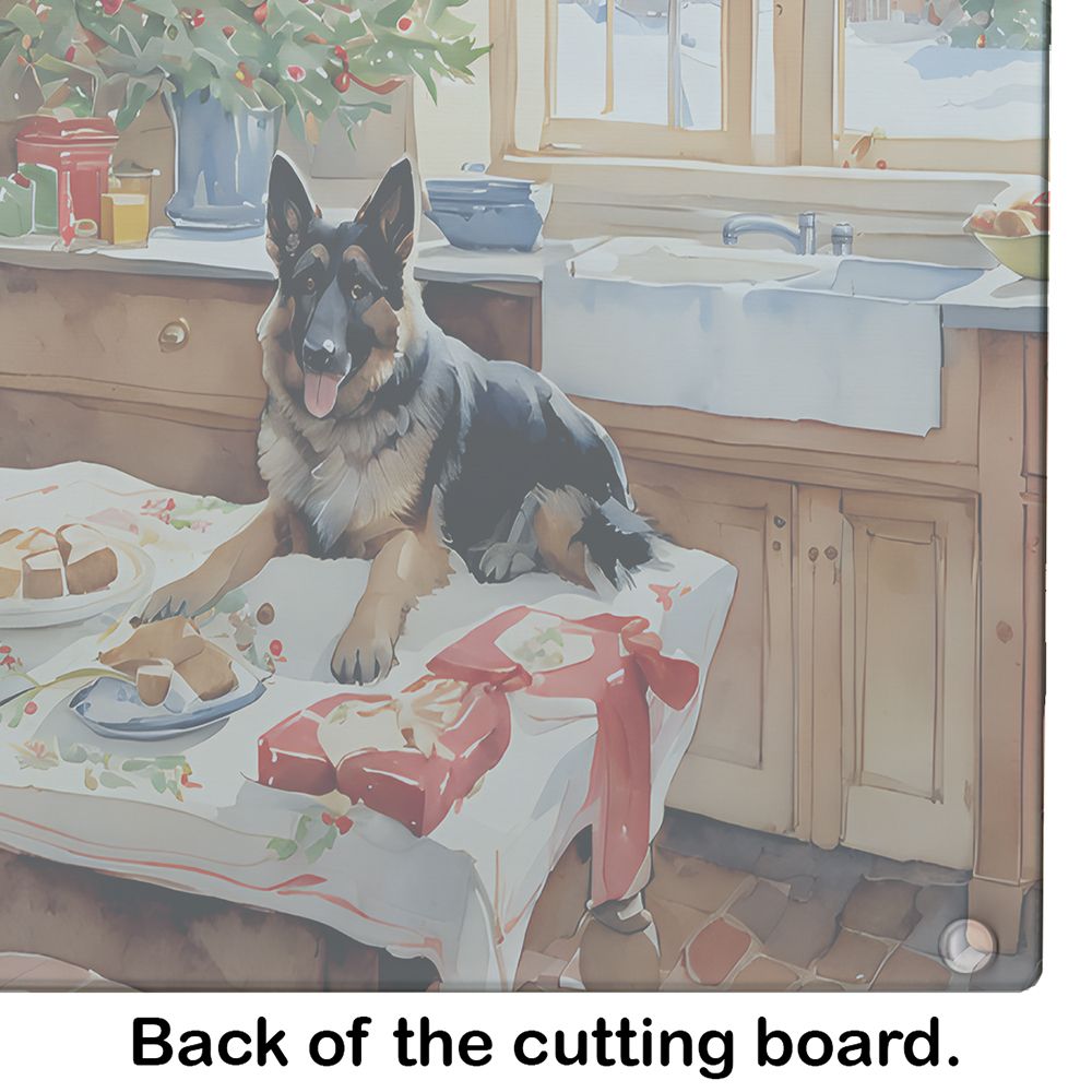 NEW German Shepherd Christmas Cookies Glass Cutting Board Decorative Tempered Glass Kitchen Cutting and Serving Board Large Size Chopping Board