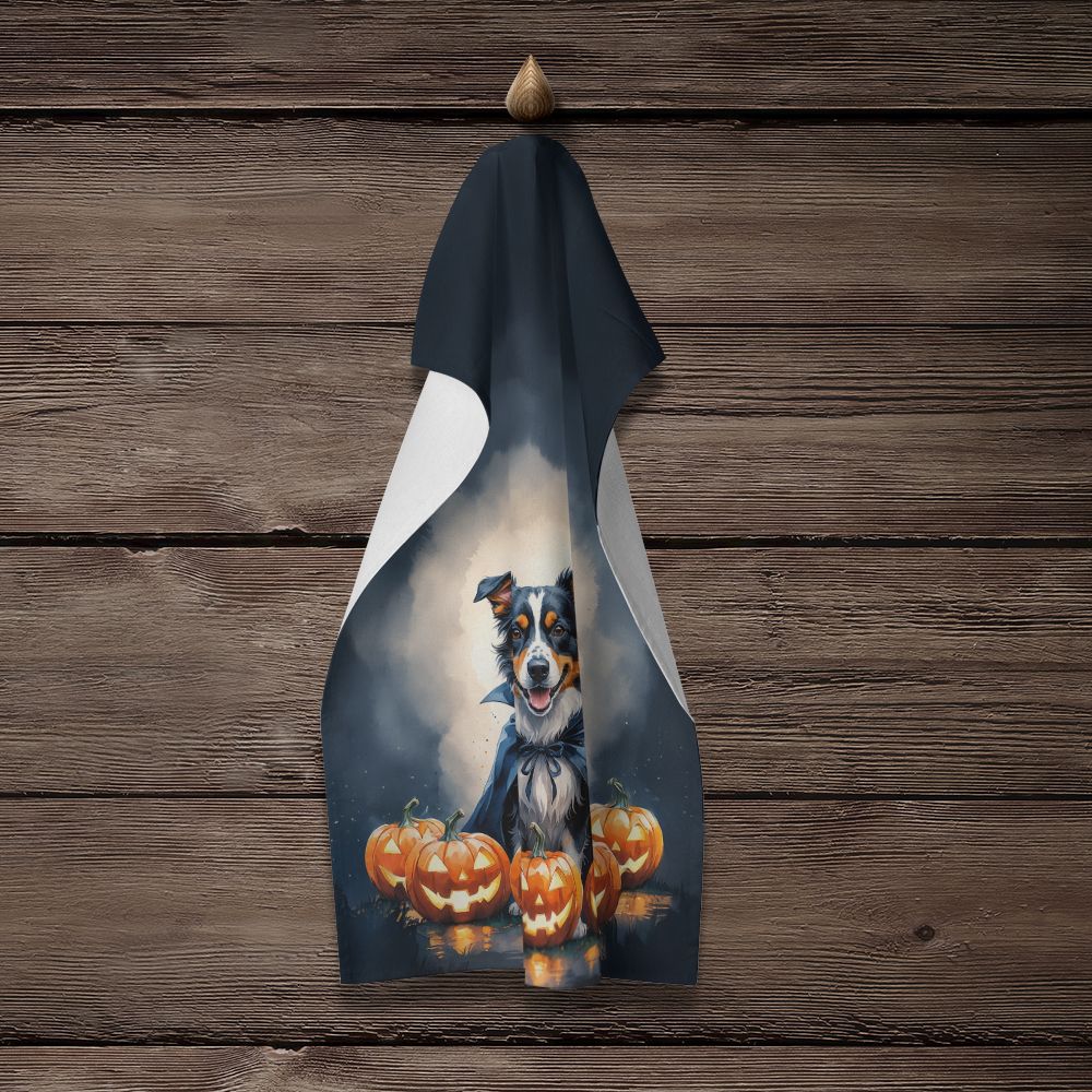 Australian Shepherd Puppy Halloween Kitchen Towel Dish Cloths Guest Hand Towel Decorative Bathroom Towel for Face,Tea, Dishcloth, Kitchen and Bath