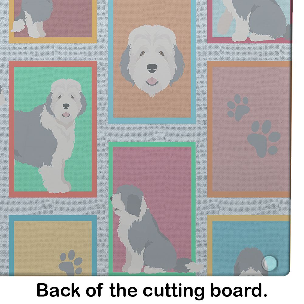 NEW Lots of Old English Sheepdog Glass Cutting Board Decorative Tempered Glass Kitchen Cutting and Serving Board Large Size Chopping Board