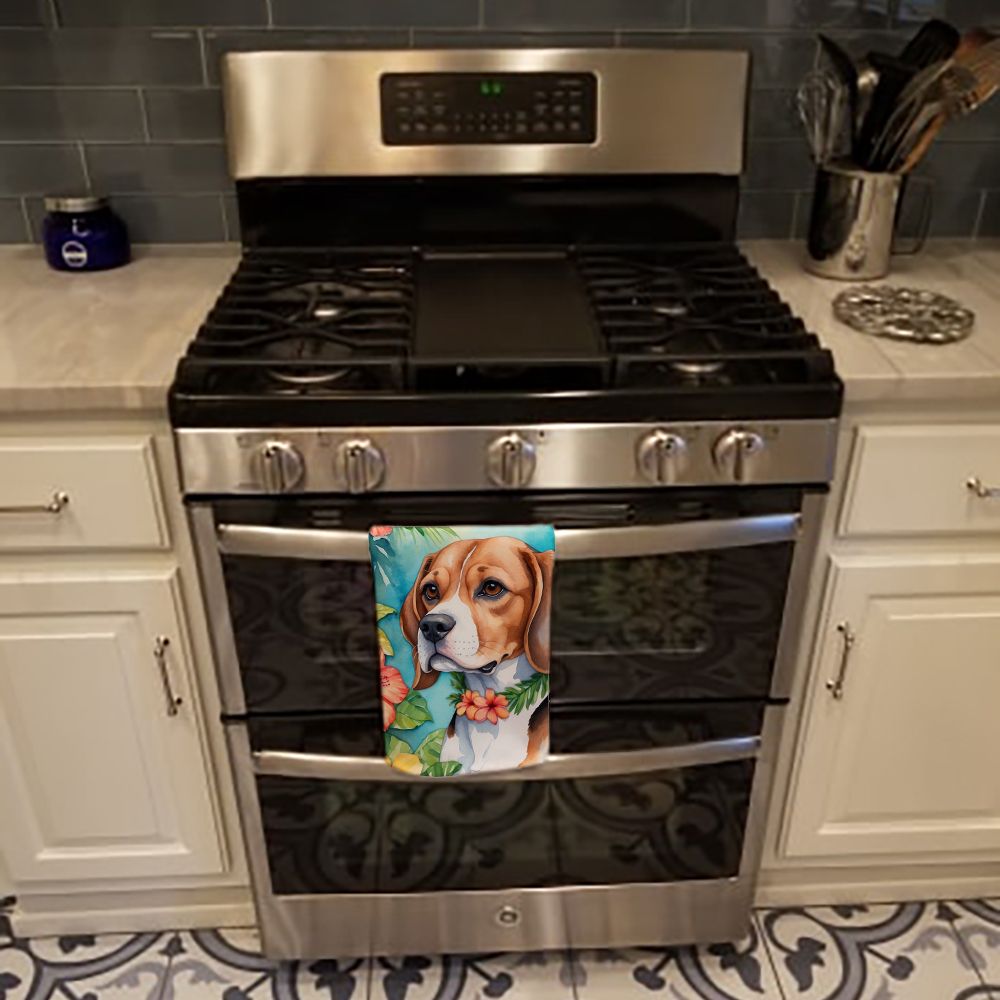 Beagle Luau Kitchen Towel Dish Cloths Guest Hand Towel Decorative Bathroom Towel for Face,Tea, Dishcloth, Kitchen and Bath