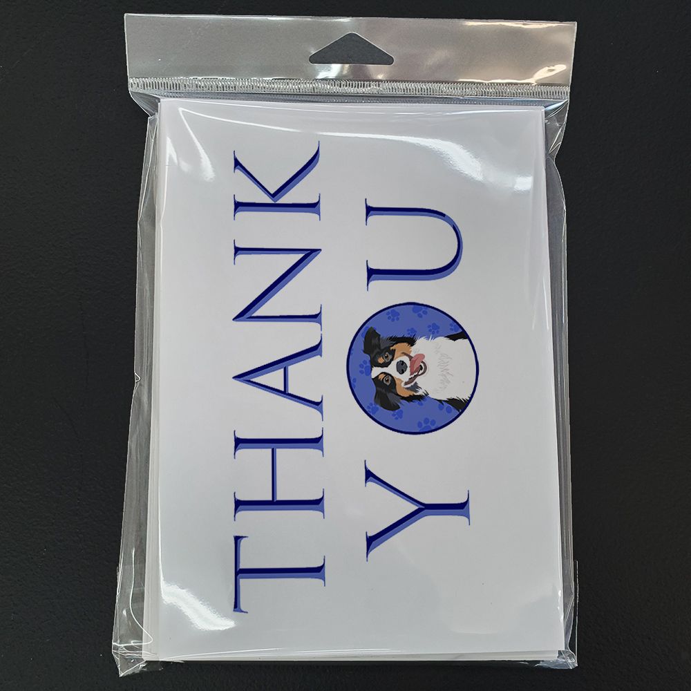 Australian Shepherd Black Tricolor #2 Thank You Greeting Cards Pack of 8 Blank Cards with Envelopes Whimsical A7 Size 5x7 Blank Note Cards