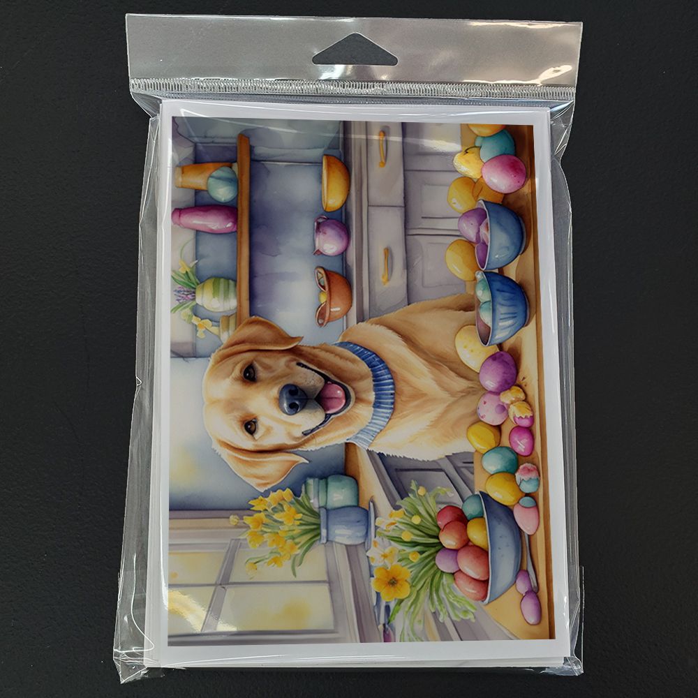 Decorating Easter Yellow Labrador Retriever Greeting Cards Pack of 8 Blank Cards with Envelopes Whimsical A7 Size 5x7 Blank Note Cards