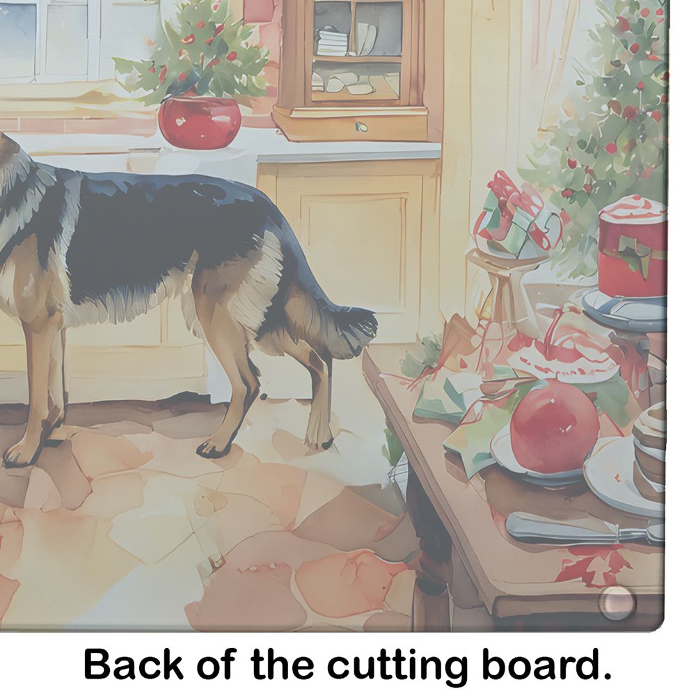 NEW German Shepherd Christmas Cookies Glass Cutting Board Decorative Tempered Glass Kitchen Cutting and Serving Board Large Size Chopping Board