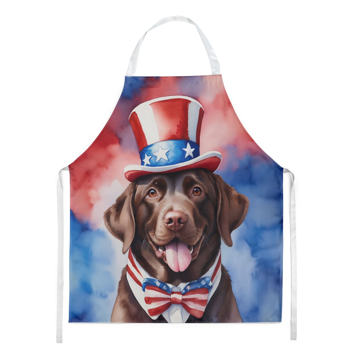 Labrador Retriever Patriotic American Apron Cooking Kitchen Server Baking Crafts Gardening for Adult Women Men, Unisex, Large, Multicolor