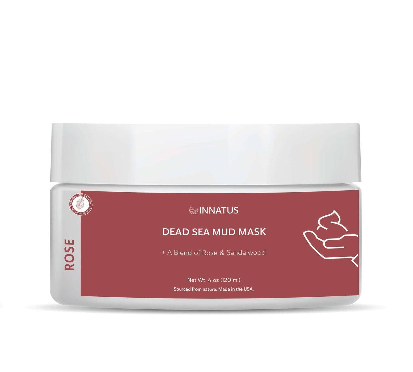 Dead Sea Mud Mask with Rose Oil – 4oz Detoxifying & Purifying Face Mask – Infused with Lemon & Sandalwood Oils for Acne Control & Skin Hydration "