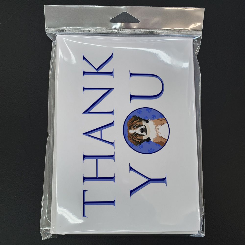 Australian Shepherd Red Tricolor #1 Thank You Greeting Cards Pack of 8 Blank Cards with Envelopes Whimsical A7 Size 5x7 Blank Note Cards