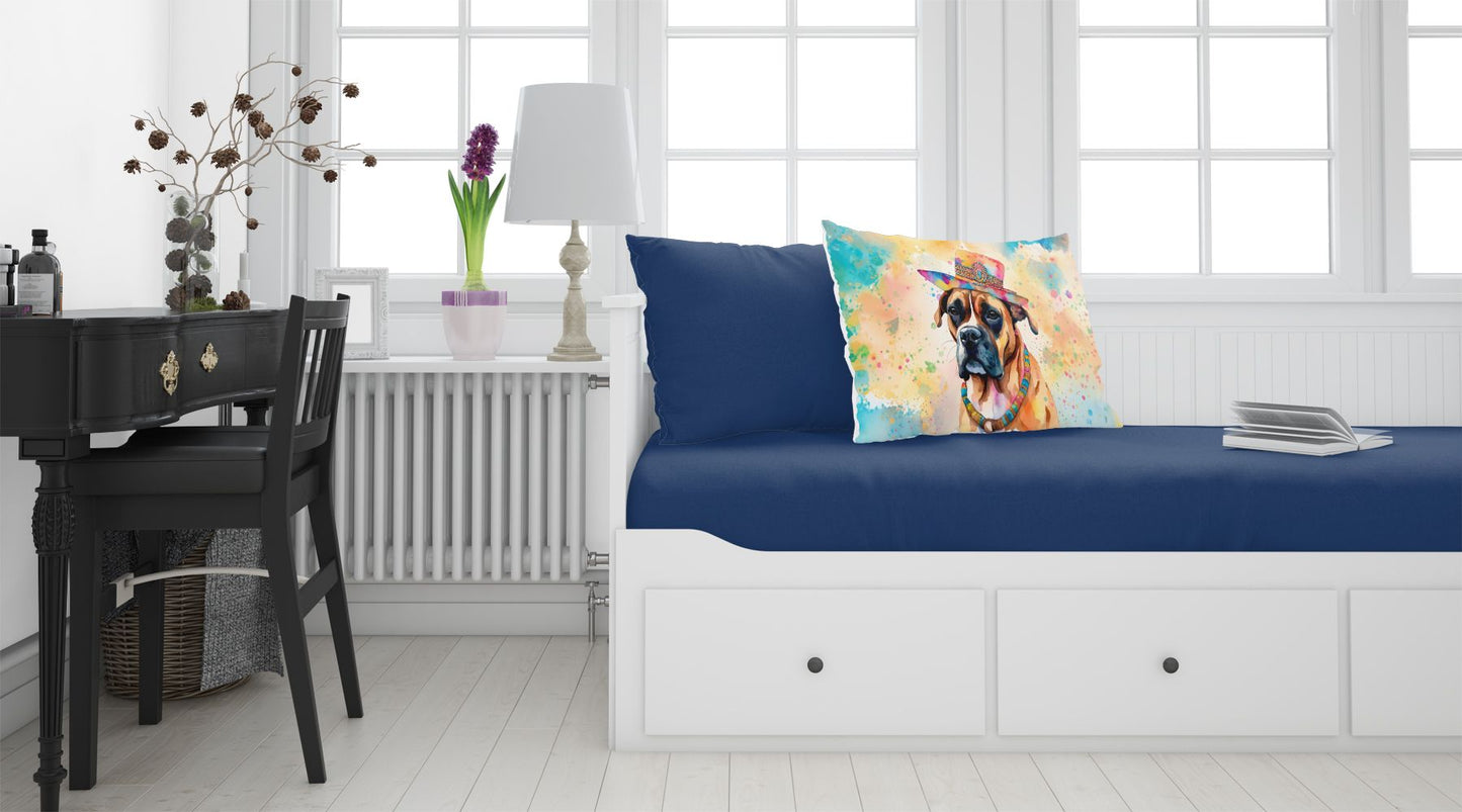 Boxer Hippie Dawg Standard Pillowcase Lightweight Super Soft Easy Care Decorative Artwork Pillowcase, Standard