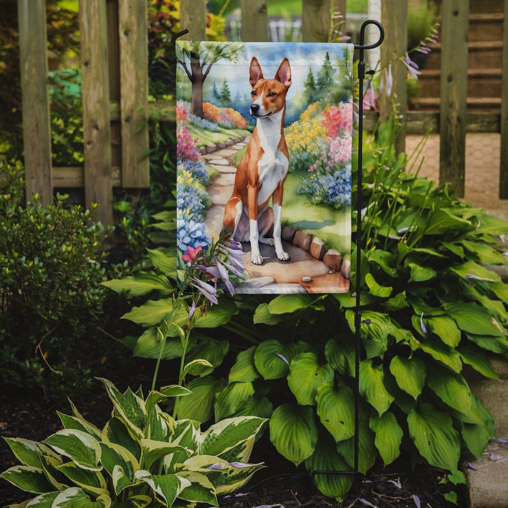 Basenji Spring Garden Garden Flag Mailbox Flag Decorative Yard Flag Banner Outside Patio Artwork Yard Flower Beds, Garden Size, Multicolor