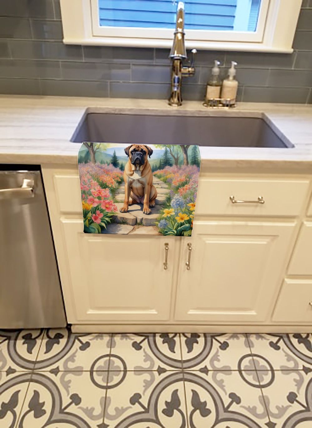 Bullmastiff Spring Path Kitchen Towel Dish Cloths Guest Hand Towel Decorative Bathroom Towel for Face,Tea, Dishcloth, Kitchen and Bath