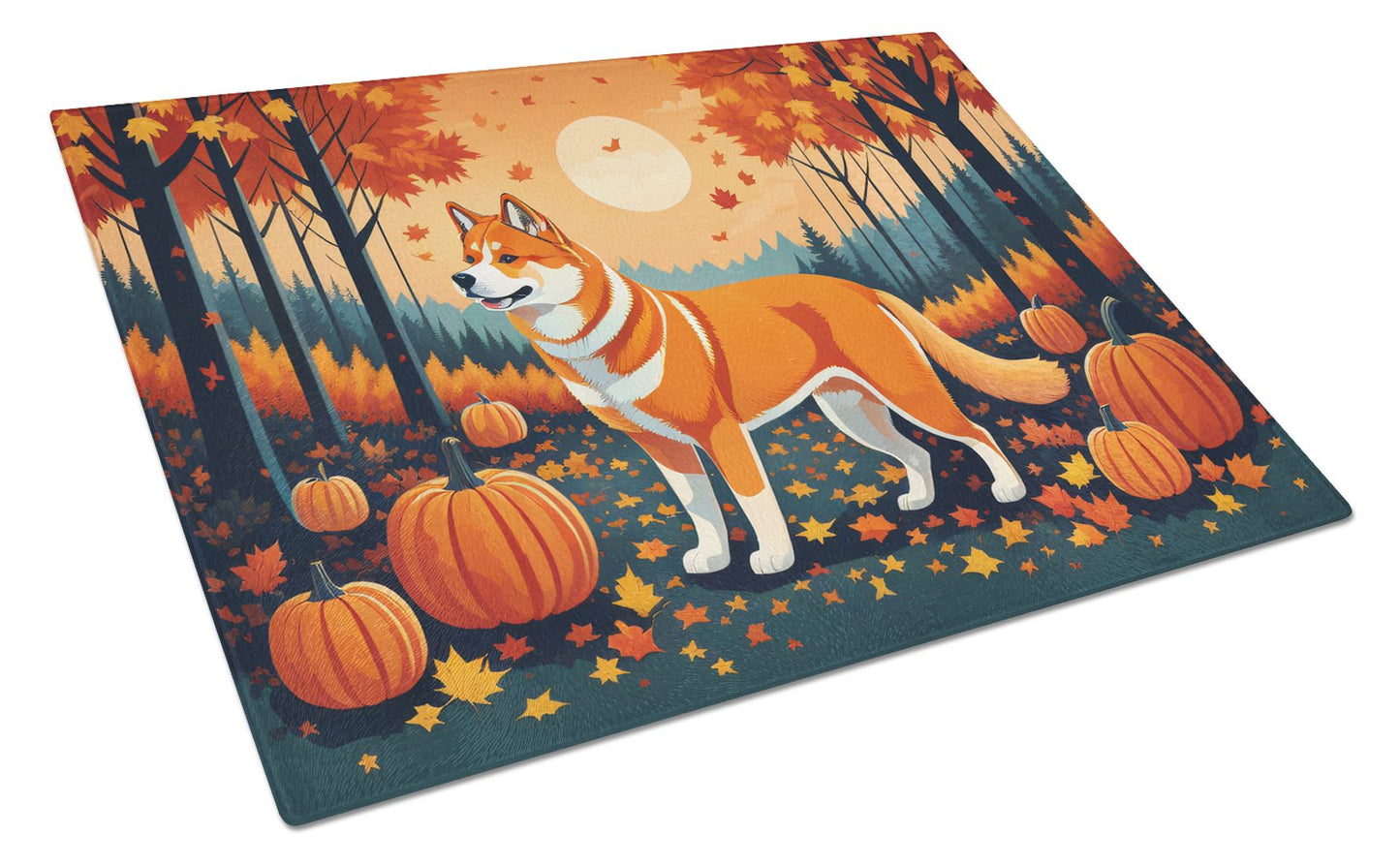 NEW Akita Fall Glass Cutting Board Decorative Tempered Glass Kitchen Cutting and Serving Board Large Size Chopping Board