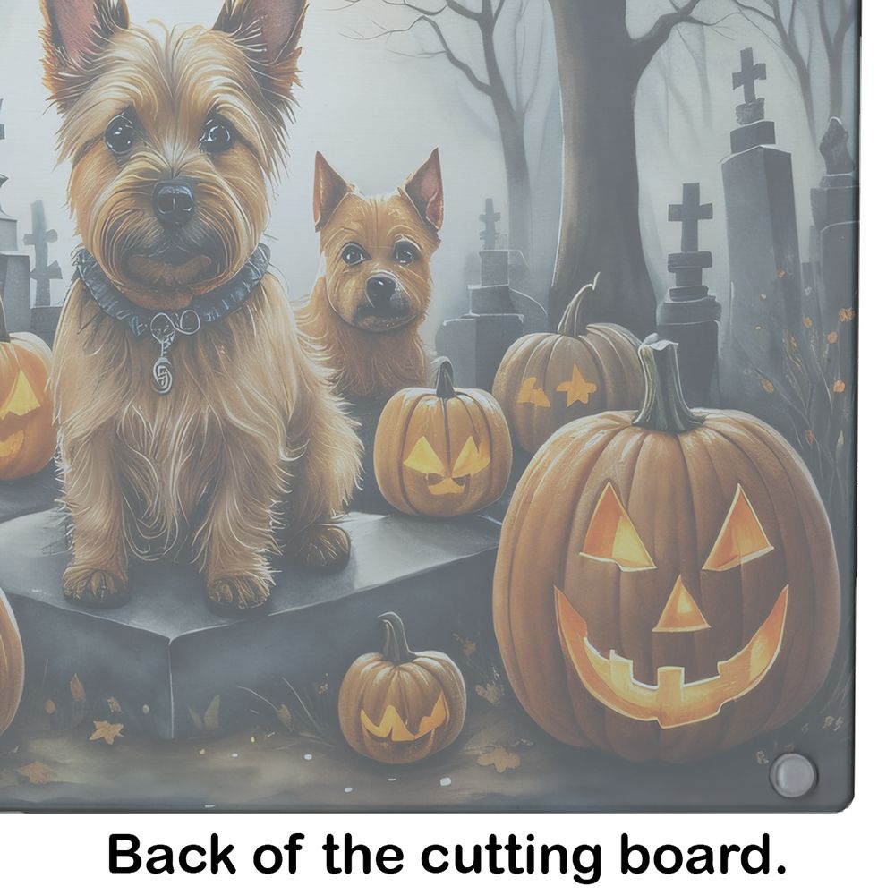 NEW Norwich Terrier Spooky Halloween Glass Cutting Board Decorative Tempered Glass Kitchen Cutting and Serving Board Large Size Chopping Board