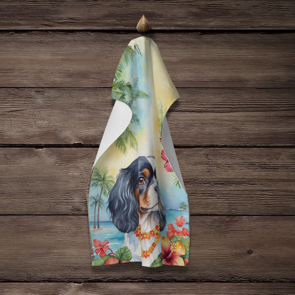 Cavalier Spaniel Luau Kitchen Towel Dish Cloths Guest Hand Towel Decorative Bathroom Towel for Face,Tea, Dishcloth, Kitchen and Bath