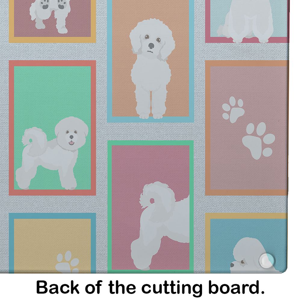 NEW Lots of Bichon Frise Glass Cutting Board Decorative Tempered Glass Kitchen Cutting and Serving Board Large Size Chopping Board