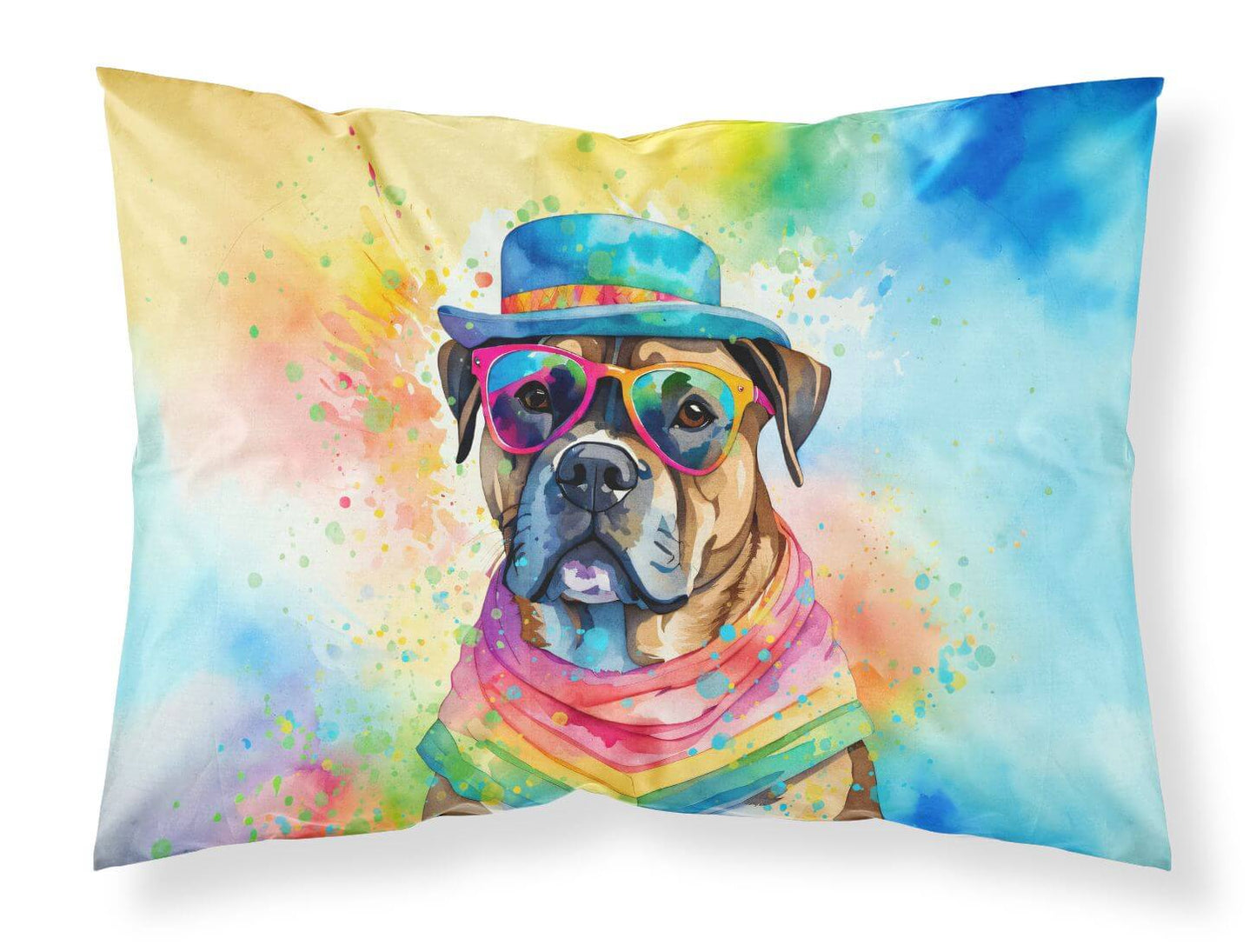 Cane Corso Hippie Dawg Standard Pillowcase Lightweight Super Soft Easy Care Decorative Artwork Pillowcase, Standard