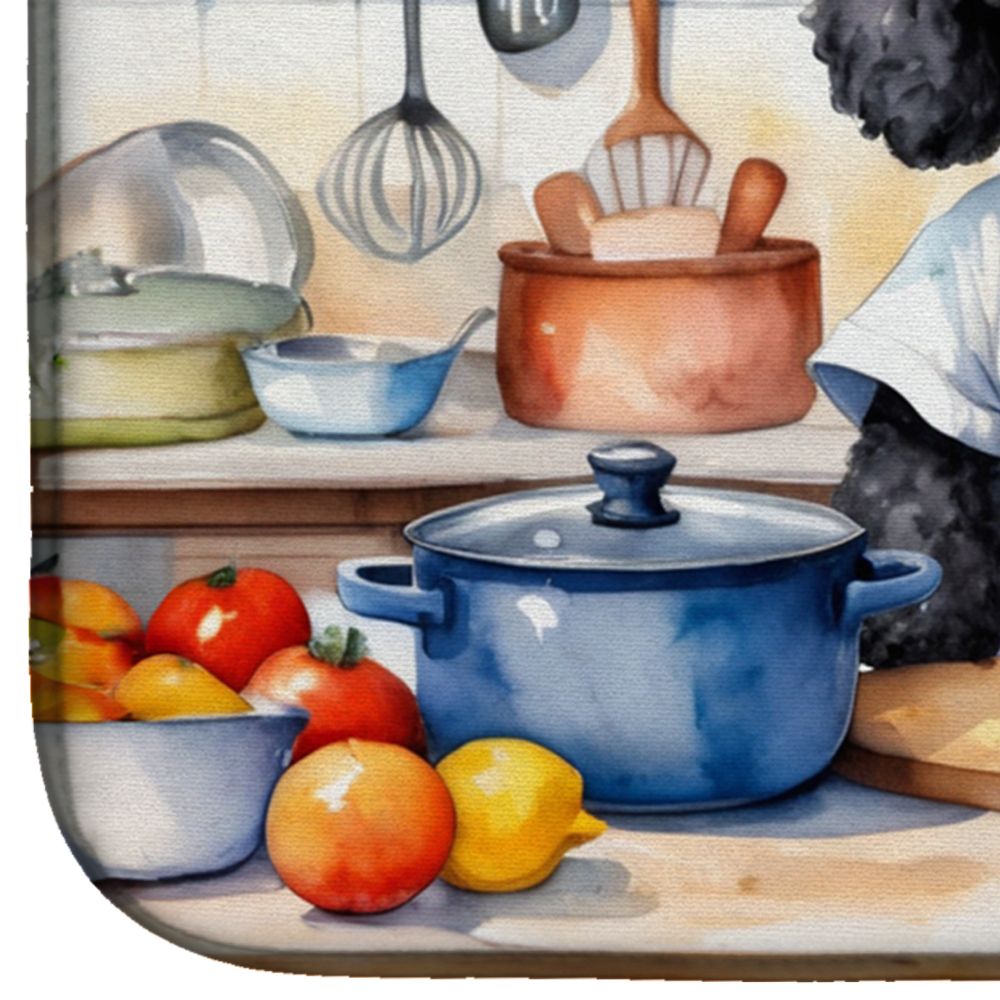 Black Poodle The Chef Dish Drying Mat Absorbent Dish Drying Mat Pad for Kitchen Counter Dish Drainer Mat for Countertop, 14 x 21", Multicolor